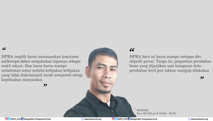 MaTA Harap DPRA Baru Harus Lepas dari Oligarki Partai