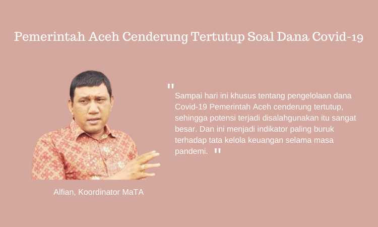 MaTA: Pemerintah Aceh Cenderung Tertutup Soal Dana Covid-19